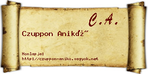 Czuppon Anikó névjegykártya